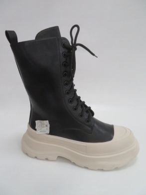 Kozaki damskie jesienne na płaskim (36-41) C223 BLACK