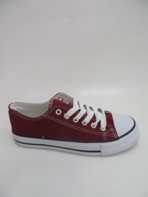 Trampki damskie na płaskim (36-41) 7-A1612F BUR/WHITE