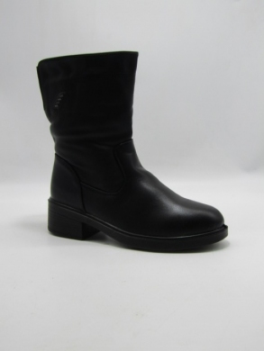 Botki damskie ocieplane na płaskim (37-42) W75 BLACK