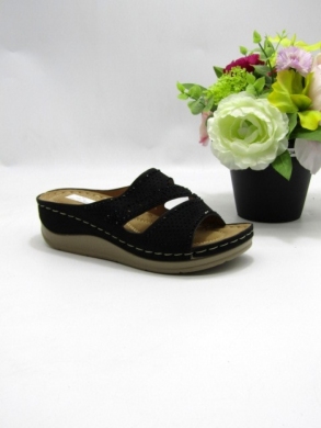 Klapki damskie na koturnie (36-41) 8-130 BLACK