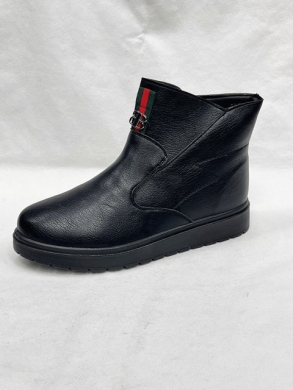 Botki damskie ocieplane na płaskim (36-41) J23-1 BLACK