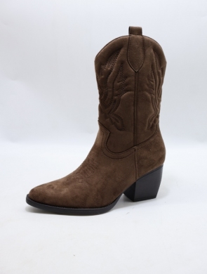 Kozaki damskie na obcasie (36-41) 388 BROWN