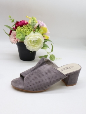 Klapki damskie na obcasie (36-41) 0650 GREY