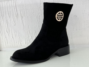 Botki damskie jesienne na płaskim (36-41) GD-FL2038 BLACK