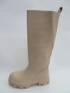 Kozaki damskie ocieplane na płaskim (36-41) QT20 BEIGE