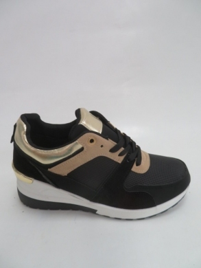 Buty sportowe damskie na koturnie (36-41) AB883 BLACK/BEIGE