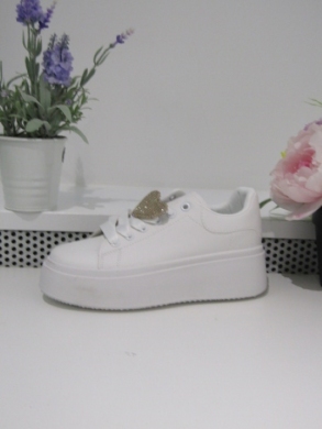 Buty sportowe damskie na płaskim (36-41) MS3109 WHITE