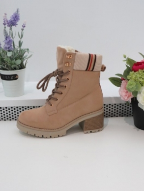 Botki damskie ocieplane na obcasie (36-41) 1392-GA BEIGE