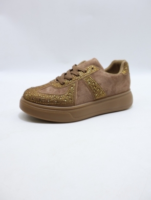 Buty sportowe damskie na płaskim (36-41) WX-185 BROWN