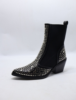 Botki damskie na obcasie (36-41) 15651-1 BLACK