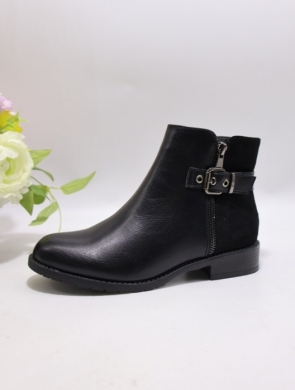 Botki damskie ocieplane na płaskim (36-41) 122010A BLACK