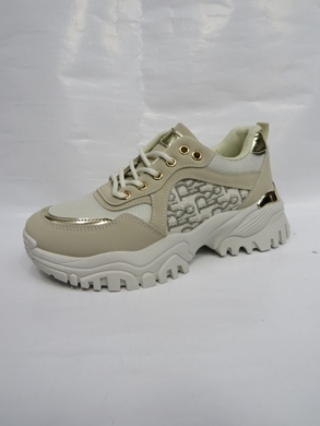 Buty sportowe damskie na płaskim (36-41) B-53 BEIGE