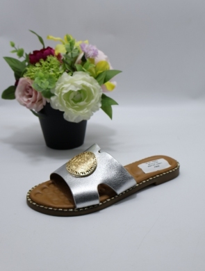 Klapki damskie na płaskim (36-41) L2857 SILVER