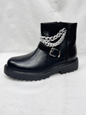 Botki damskie ocieplane na płaskim (36-41) 8537-1 BLACK