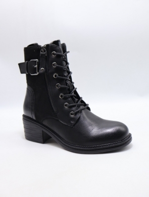 Botki damskie ocieplane na obcasie (36-41) F6858 BLACK