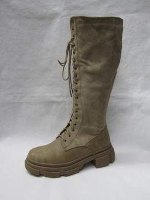 Kozaki damskie na płaskim (36-41) DE1066 KHAKI