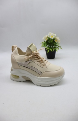 Buty sportowe damskie na koturnie (36-41) AB123 BEIGE