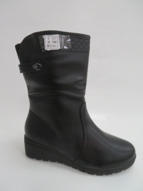 Kozaki damskie ocieplane na płaskim (39-43) D885-12 BLACK