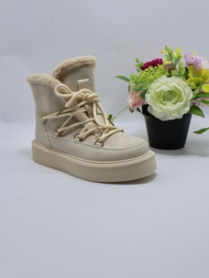 Botki damskie ocieplane na płaskim (36-41) R66 BEIGE