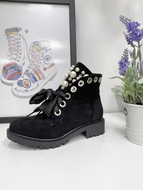 Botki damskie na płaskim (36-41) 8371 BLACK