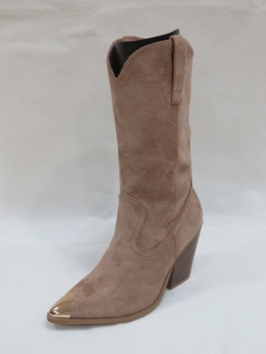 Kozaki damskie jesienne na obcasie (36-41) 9352A KHAKI
