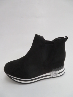 Botki damskie jesienne na koturnie (36-41) 7977-SP BLACK