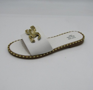 Klapki damskie na płaskim (36-41) DM96 WHITE