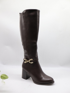 Kozaki damskie ocieplane na obcasie (36-41) 8225 BROWN