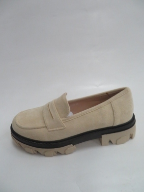 Mokasyny damskie na koturnie (36-41) 77-335 BEIGE