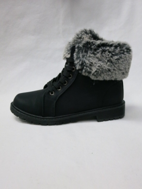 Botki damskie ocieplane na płaskim (36-42) 3115-1 BLACK