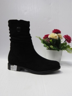 Botki damskie ocieplane na płaskim (36-41) H2118A BLACK