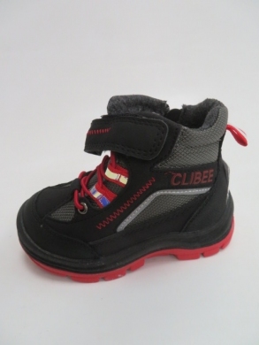 Botki chłopięce jesienne (21-26) P536 BLACK/RED