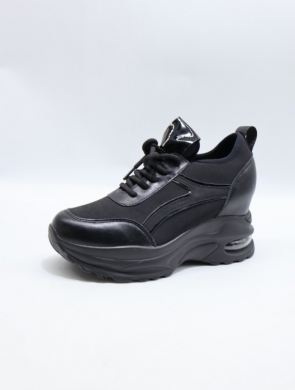 Buty sportowe damskie na koturnie (36-41) 5077 BLACK