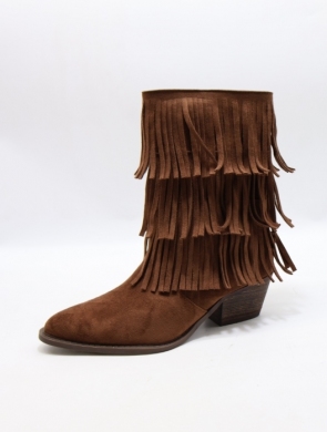 Kozaki damskie na obcasie (36-41) DF236 BROWN
