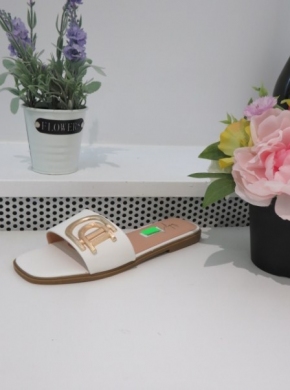 Klapki damskie na płaskim (36-41) F314 WHITE