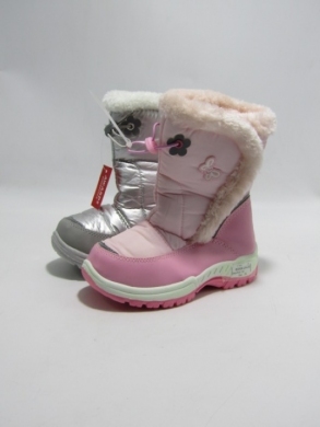 Botki dziewczęce ocieplane (24-29) B3508 GREY/PINK