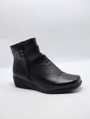 Botki damskie ocieplane na koturnie (39-43) B02T BLACK
