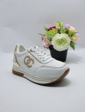 Buty sportowe damskie na płaskim (36-41) WW-243 WHITE/GOLD