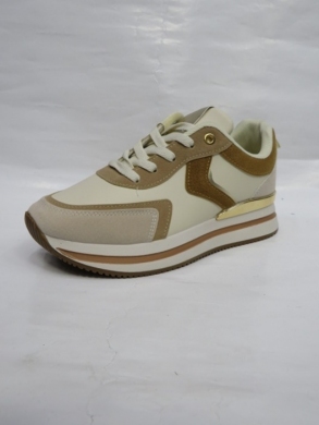 Buty sportowe damskie na płaskim (36-41) 9093 BEIGE