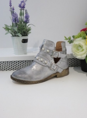 Botki damskie na płaskim (36-41) F5900 SILVER