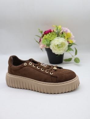 Buty sportowe damskie na płaskim (36-41) AF23-358 BROWN
