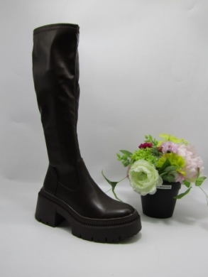 Kozaki damskie na obcasie (36-41) 9671A BROWN