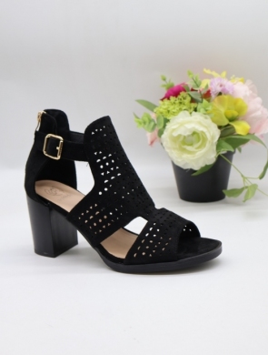 Sandały damskie na obcasie (36-41) 6295 BLACK