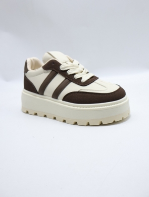 Buty sportowe damskie na płaskim (36-41) 88201 BROWN