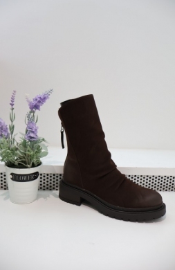 Botki damskie na płaskim (36-41) 1132 BROWN
