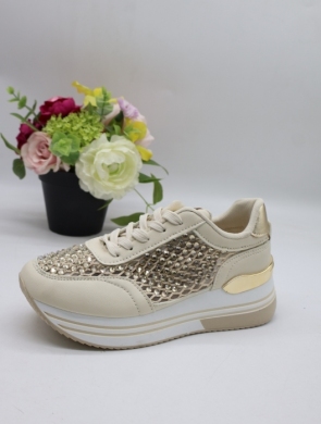 Buty sportowe damskie na płaskim (36-41) 8-251 BEIGE