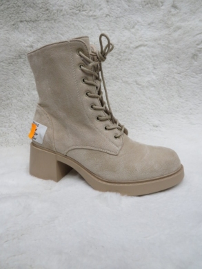 Botki damskie ocieplane na obcasie (36-41) L-52 BEIGE