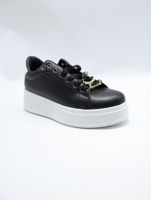 Buty sportowe damskie na płaskim (36-41) 1711 BLACK