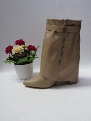 Kozaki damskie na obcasie (36-41) 9502A BEIGE