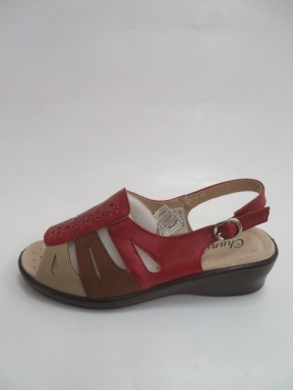 Sandały damskie na koturnie (37-42) B228-4 RED/KHA